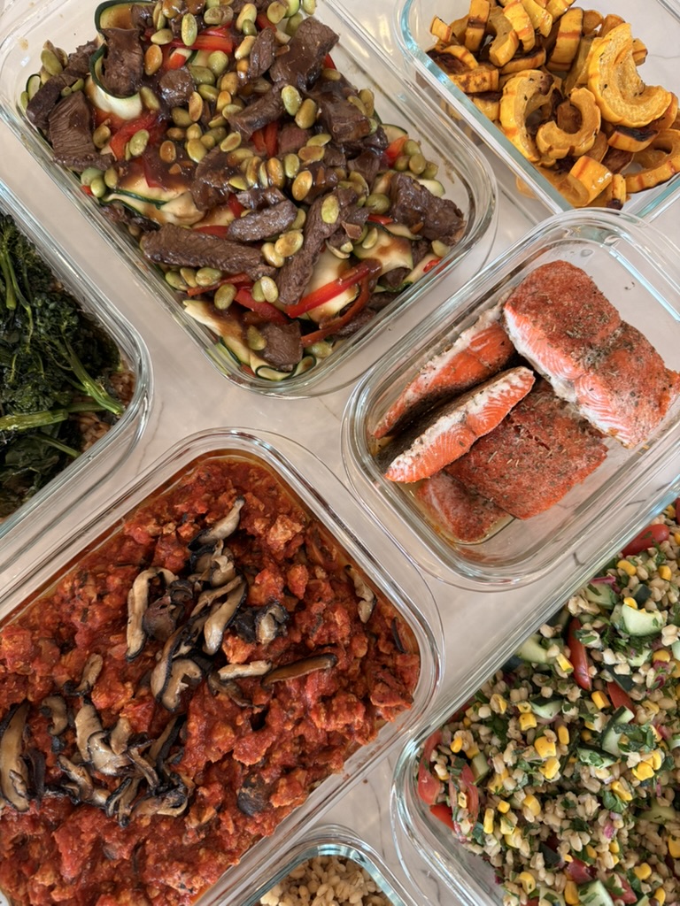 Fresh weekly meal prep containers by Boston personal chef